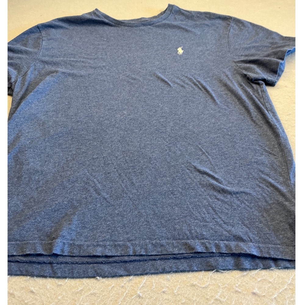 Polo Ralph Lauren T-Shirt Blue Heathered‎ Short Sleeve Pony Logo L Classic Fit